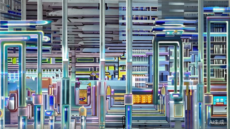 现代化智能物流仓库内部，自动分拣线与忙碌的机器人